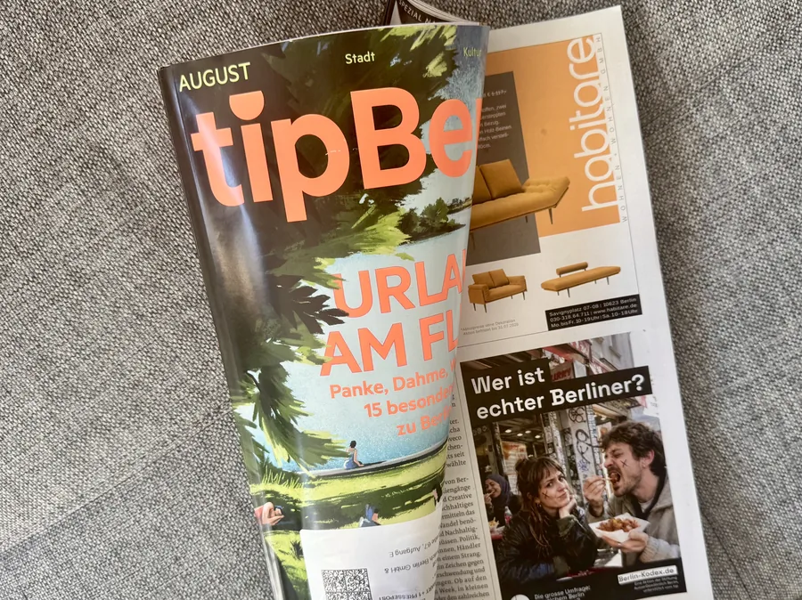 Ausgabe des Stadtmagazins tip Berlin mit einer Doppelseite zum Berlin Kodex